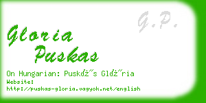 gloria puskas business card